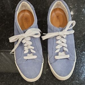 Frye Light Blue Suede Lace-Up Sneakers